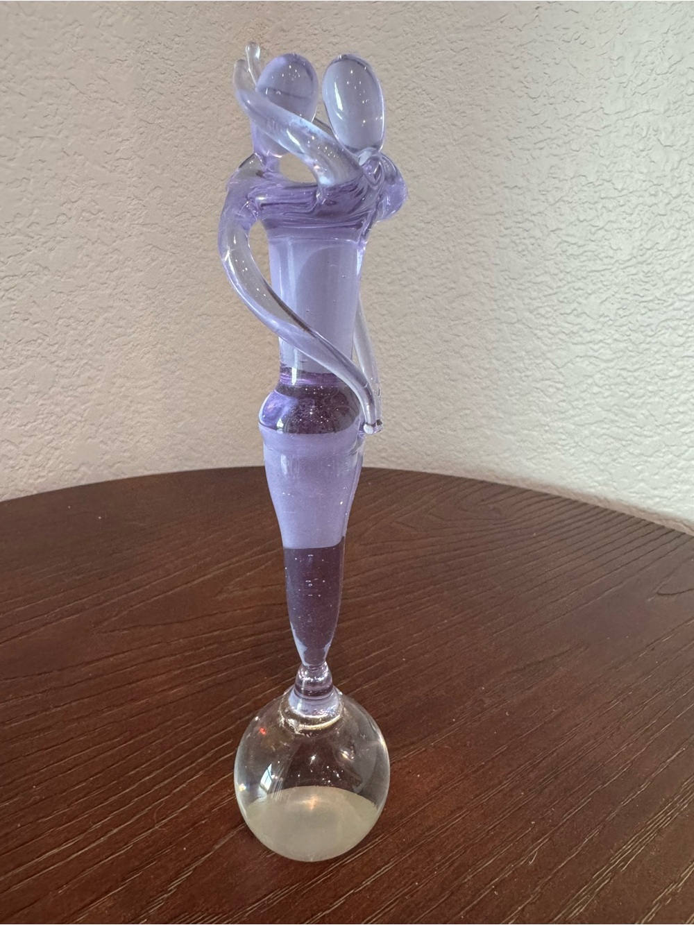 Vintage Luigi Onesto Lovers Murano Glass Art Sculpture Abstract Figurine Purple